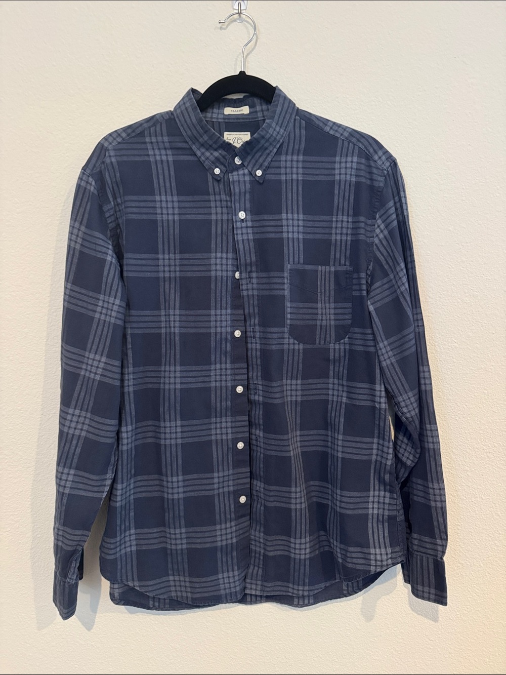 J. Crew Men's Blue Plaid Button-Down Shirt